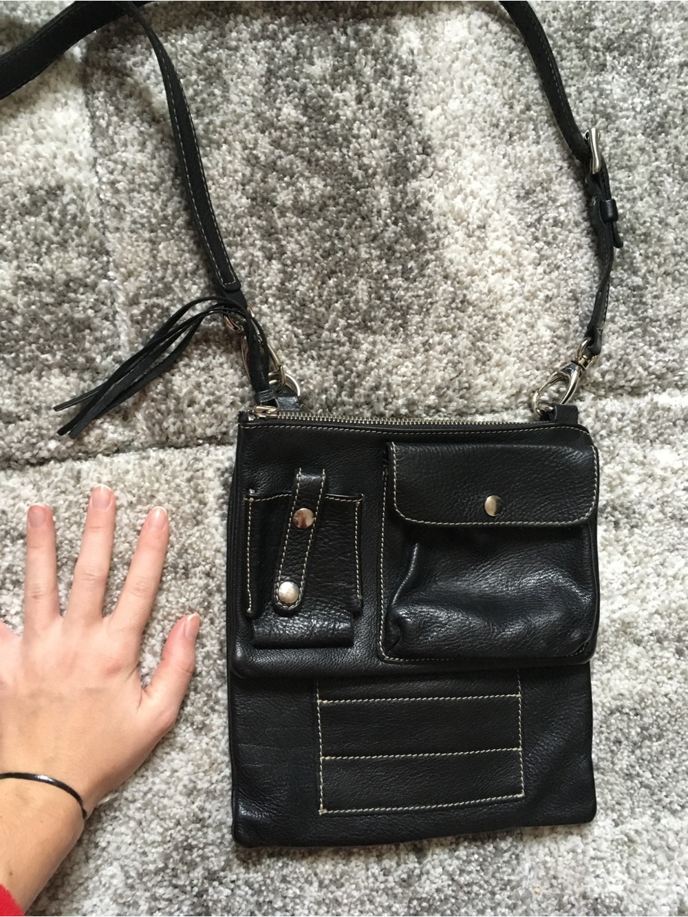 Roots leather purse